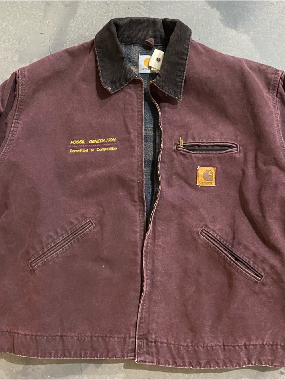 Carhartt Detroit Jacket Burgundy Boxy Sz XXL ( Like Sz XL) Mens - Picture 4 of 9